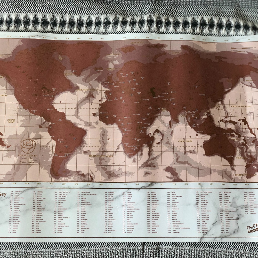 Rose Gold Scratch Map